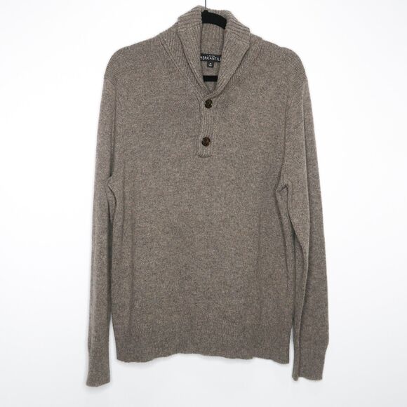 J.Crew Mercantile Mens Sweater Size Medium Brown Lambs Wool Academia Preppy - Picture 1 of 6